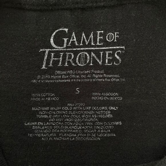 Game Of Thrones Black Short Sleeve Shirt Size Small Men’s - Picture 6 of 8